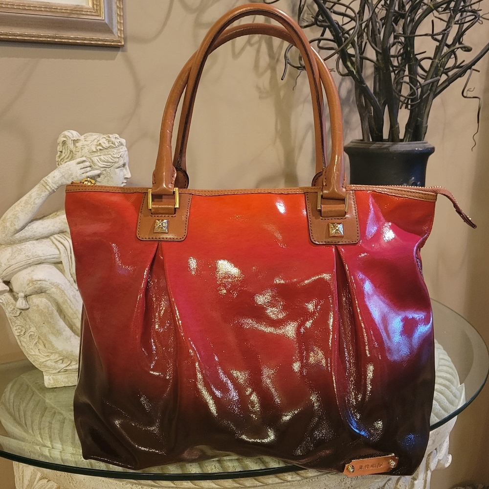 L.A.M.B. by Gwen Stefani Red Black Ombre Patent Leather #444 - Picture 3 of 17
